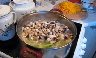 Варим суп с овощами и грибами