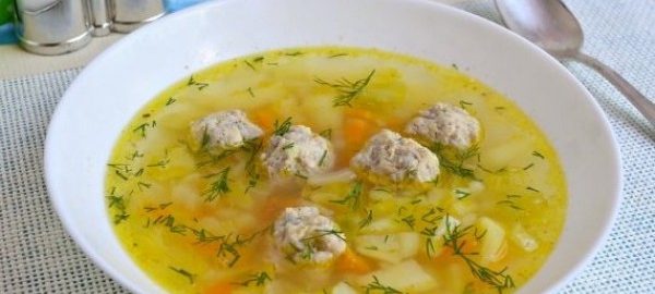 Суп с фрикадельками и капустой